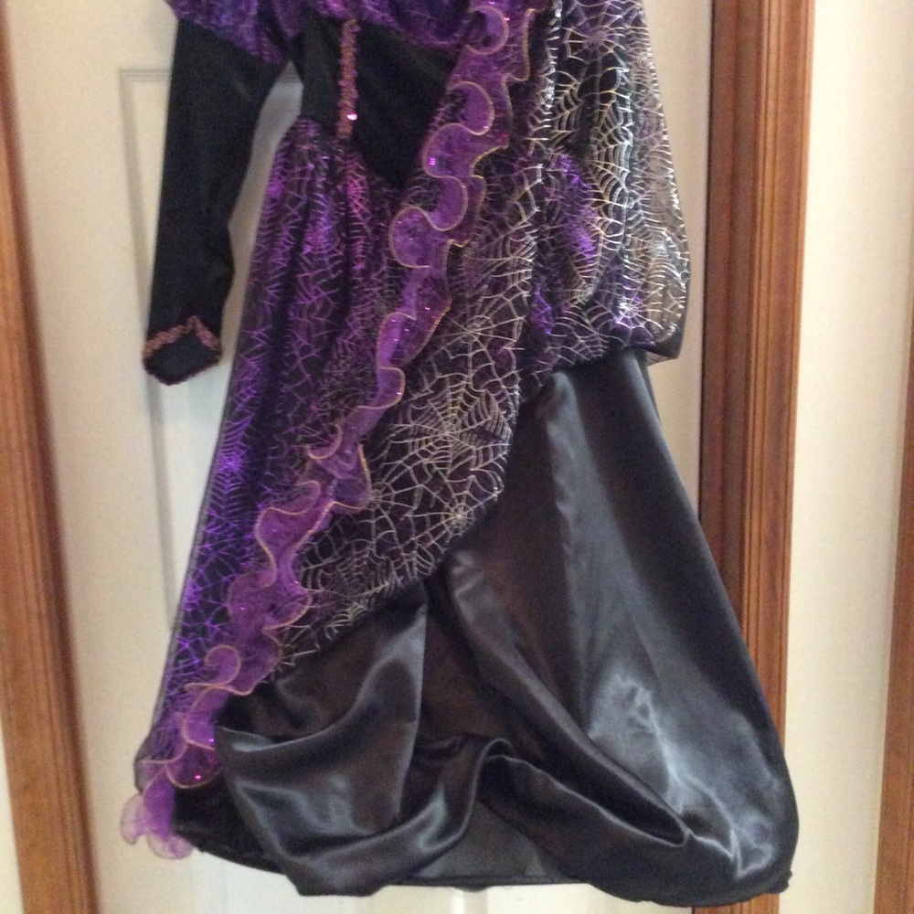 Chasing Fireflies Hallows Eve Spider Witch Purple Black Velvet Halloween Costume - Picture 10 of 16